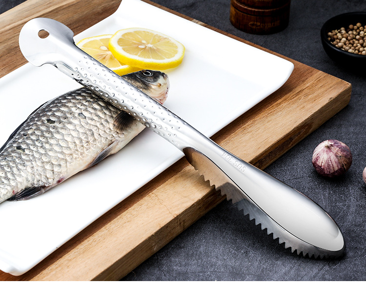 Fish scale scraper, 304 stainless steel fish scale remover, scalding knife, special tool for killing fish, household manual pic 16