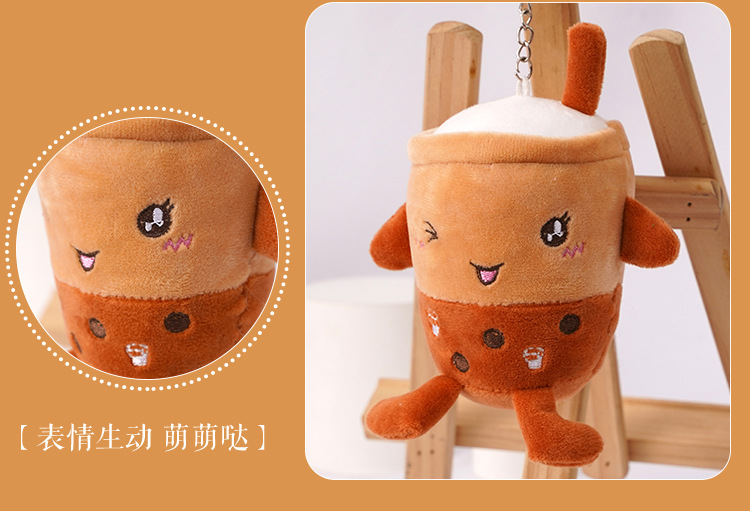 Plush pendants, simulated bubble milk tea cups, toys, schoolbags, pendants, small doll bags, decorative pendants, creative accessories pic 7