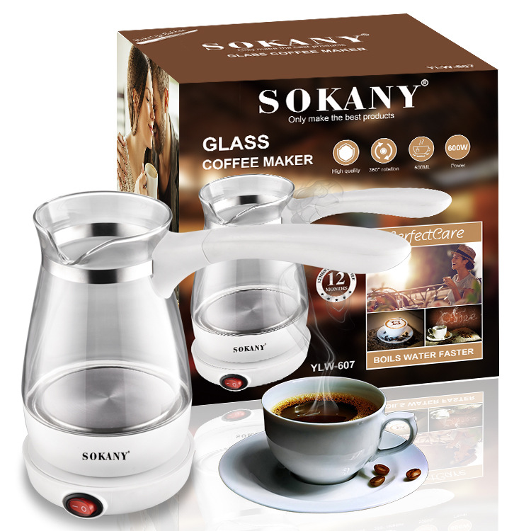 SOKANY607 Turkish coffee pot, small glass kettle, electric kettle, automatic power-off, 500ML kettle pic 2