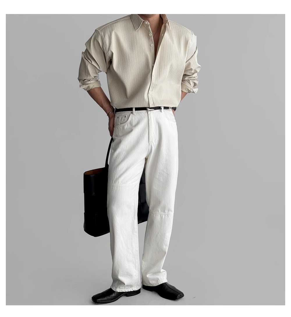 Black long-sleeved shirt for men, with a high-end vertical stripe texture, light mature style, inch shirt, versatile, no-iron casual business shirt pic 12