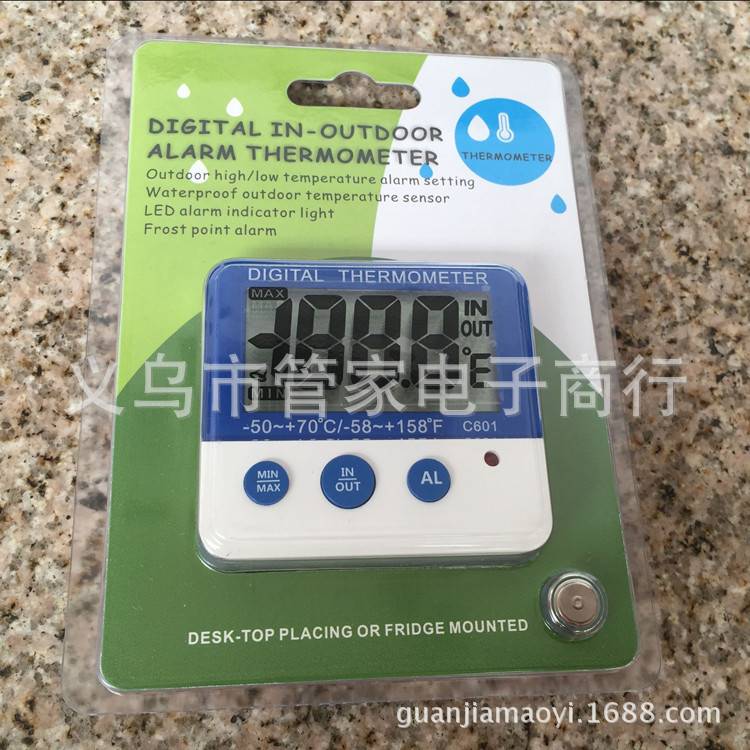 The C601 household mini thermometer and hygrometer for both indoor and outdoor use can be equipped with high and low temperature alarms and magnets pic 6