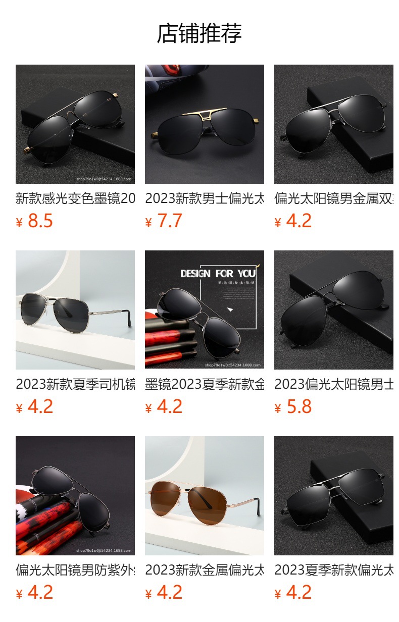 偏光太阳镜2023夏季新款男士眼镜金属双梁蛤蟆镜黑色墨镜女批发厂详情10