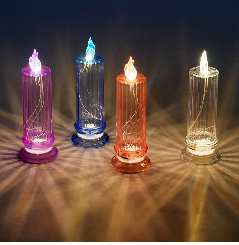 Wholesale transparent diamond-shaped LED electronic candle lights, birthday, wedding decoration, Christmas, Halloween projection atmosphere lights pic 6