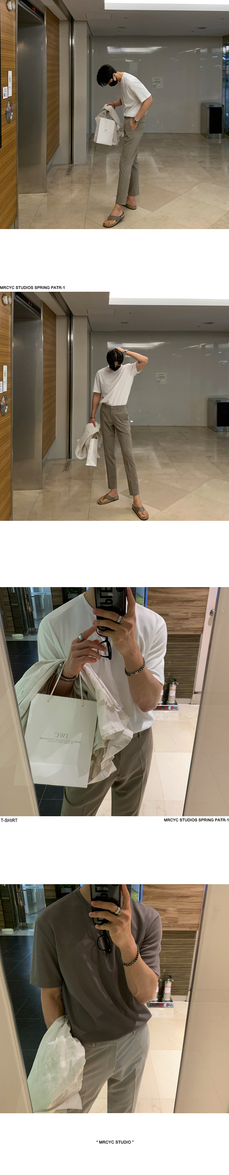 MYQ短袖T恤男士夏季宽松韩版潮流高级感纯棉百搭五分袖纯色体恤详情16