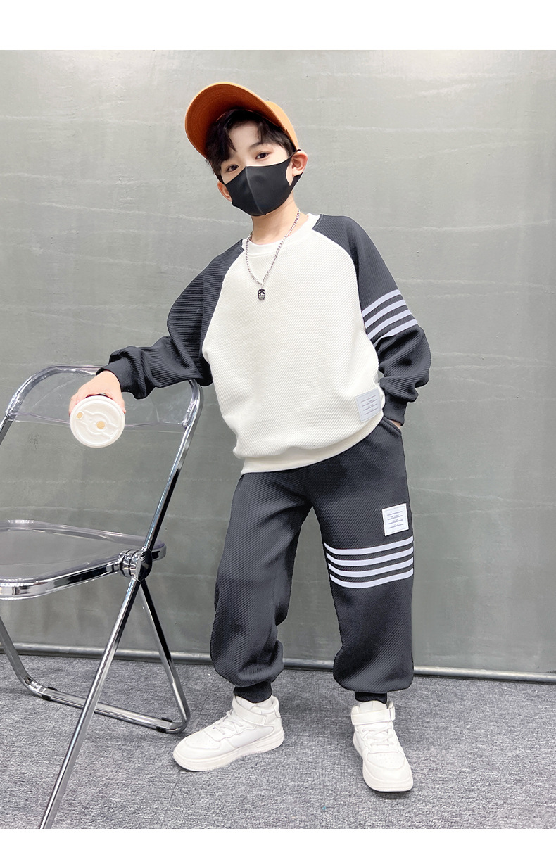 儿童装男童卫衣套装春秋款2024新款春季中大童运动春装男孩帅气潮详情20
