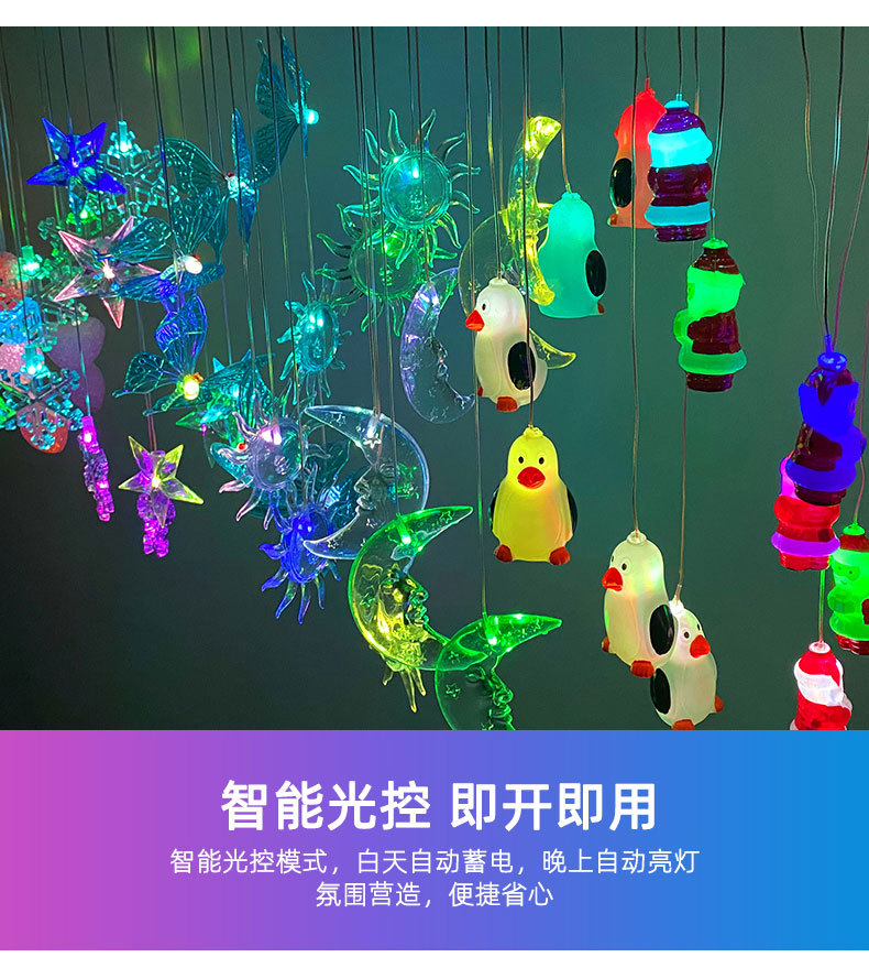 厂家直销太阳能风铃灯 蝴蝶蜻蜓蜂鸟吊饰灯 庭院景观灯详情13