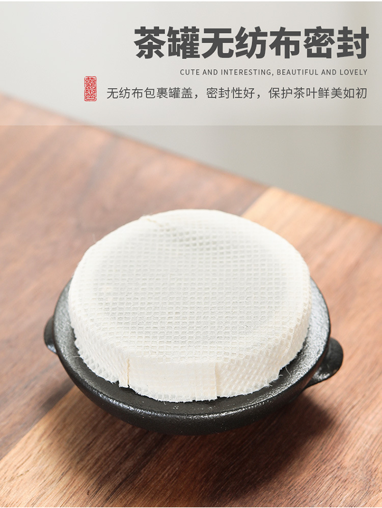 Dog pet can decoration, tea storage can, porcelain sealed can, puppy can, portable small size, travel flower tea can logo pic 11