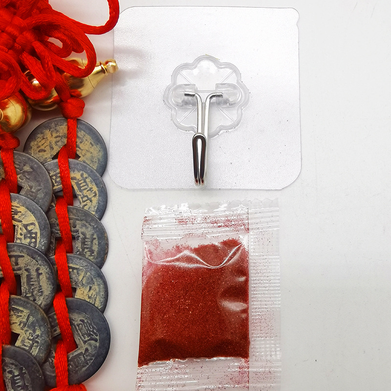 Cinnabar Fulu frosted gold gourd pendant, painted bagua metal gourd pendant, black copper five-emperor coin gourd pendant pic 6