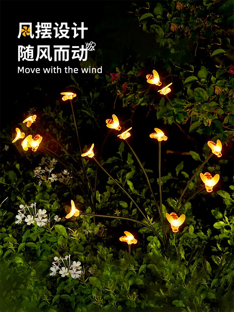 Attractive solar light best-selling brand LED curtain light, fiber optic jellyfish landscape solar panel, courtyard ground insertion, wind swing firefly light 13001-6 pic 17