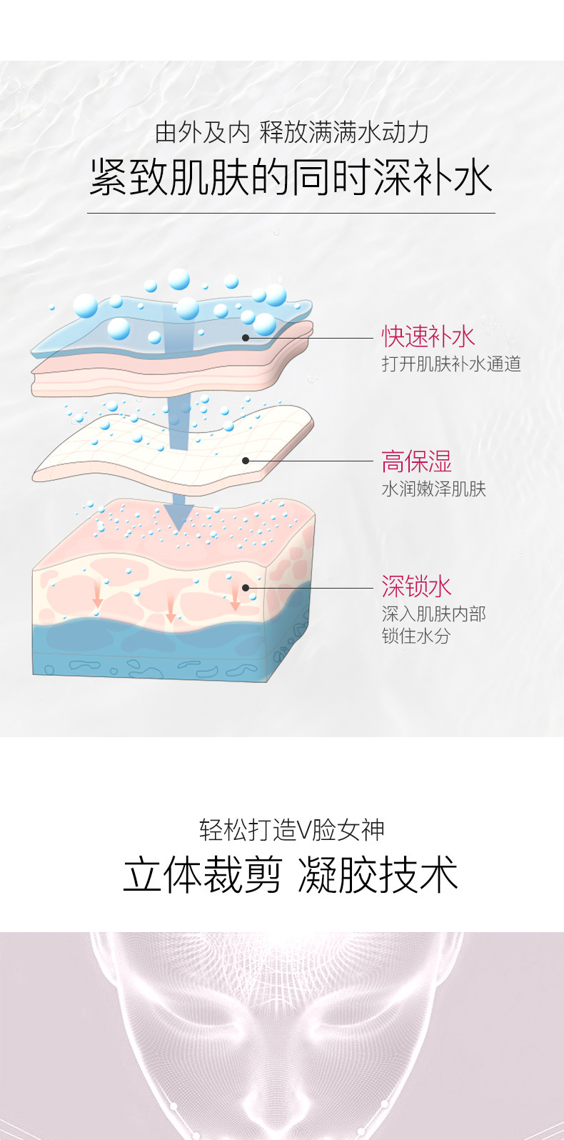 V-face mask, Lift small V-face ear-hanging hydrogel, red single V-face mask, oval face shaping, in stock, exclusively for export pic 6