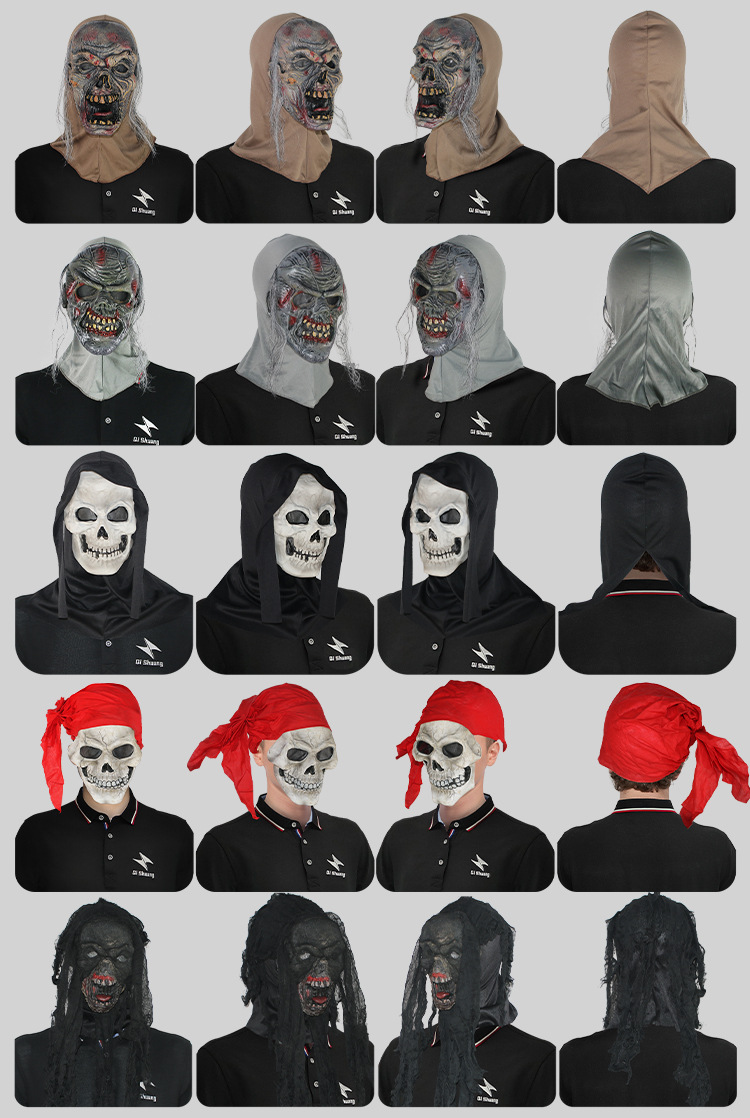 惊声尖叫恐怖面具头套化妆舞会伤疤鬼脸头饰万圣节派对恶搞装饰详情4