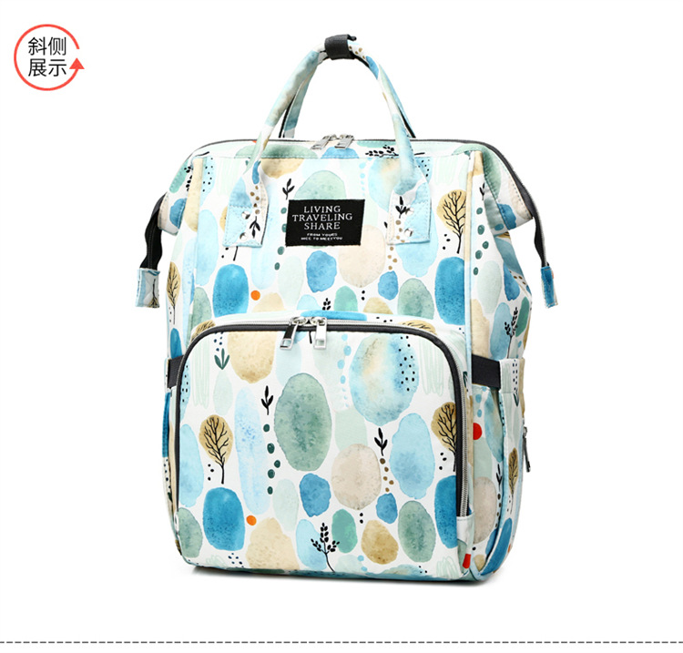 Wholesale of new mom bags, large-capacity waterproof double-shoulder baby bags with baby bottles and diapers, ultra-light mom baby bags pic 20