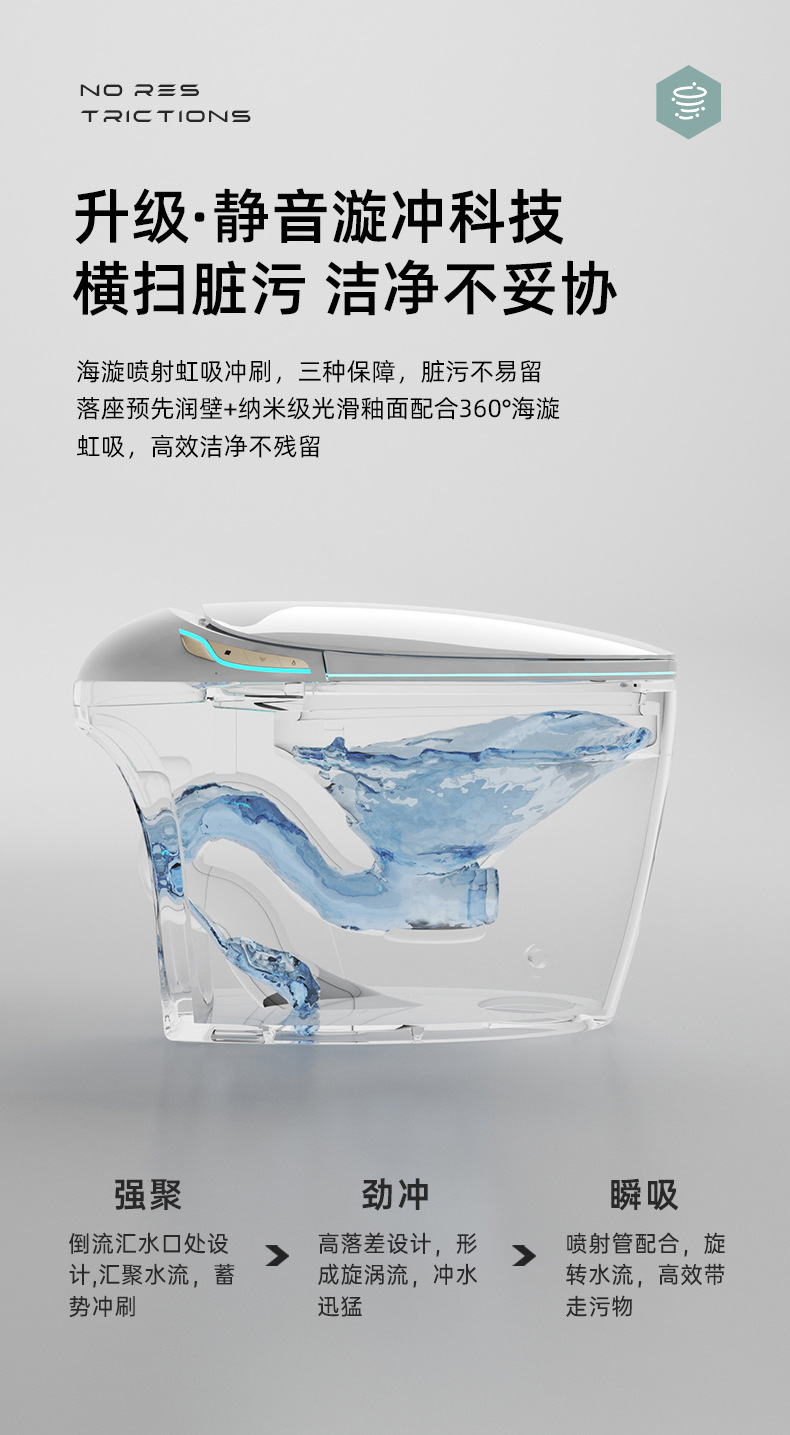 智能马桶蛋形即热式杀菌泡沫护盾全自动语音无水压问题坐便器精品卫浴.详情7
