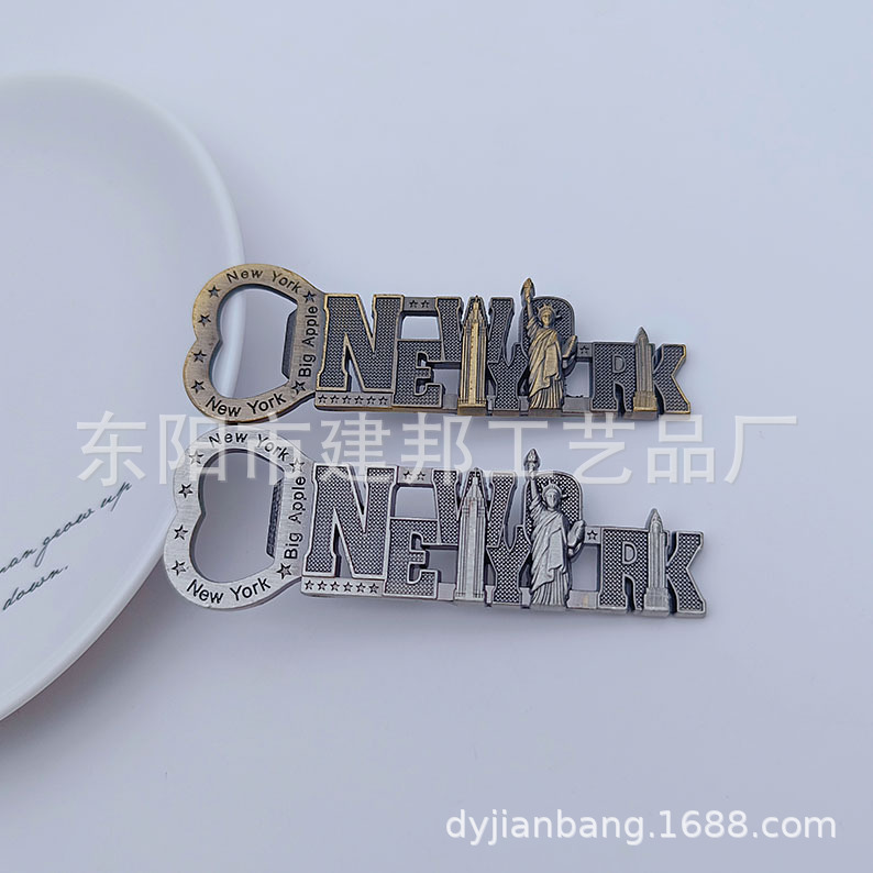 金属旅游纪念品美国旧金山纽约自由女神像复古便携式锌合金开瓶器详情15