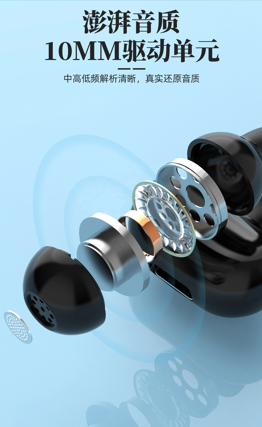 跨境专供OWS夹耳式单耳蓝牙耳机私模大电量无延迟长续航运动耳机详情9