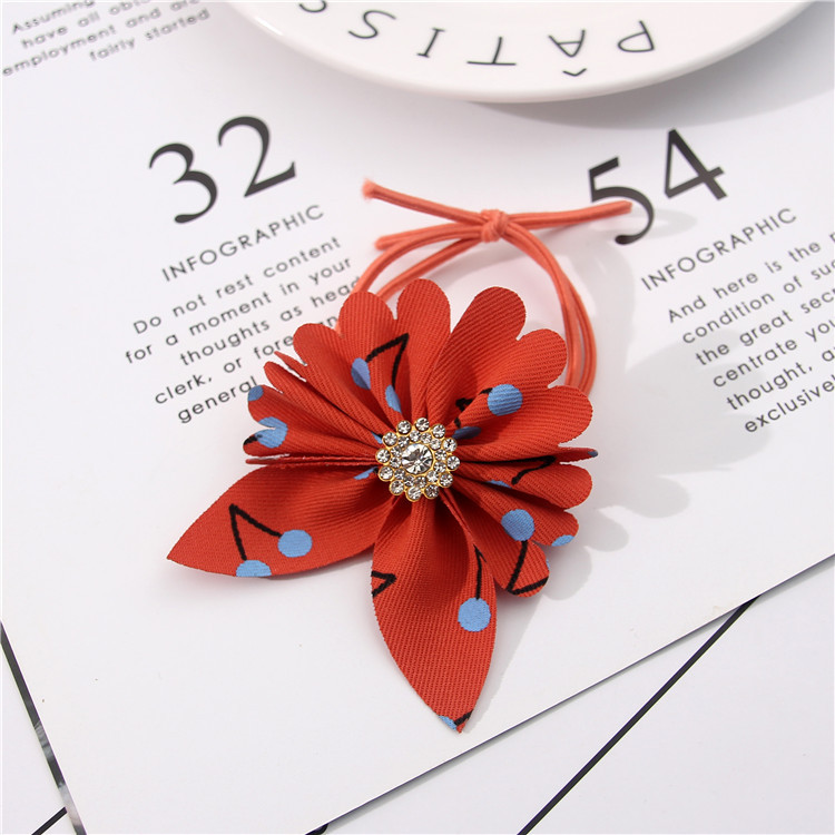New Korean-style fresh and elastic hair bands, hair ties, fabric, butterfly flower hair ties, hair accessories, knotted leather covers for women wholesale pic 8