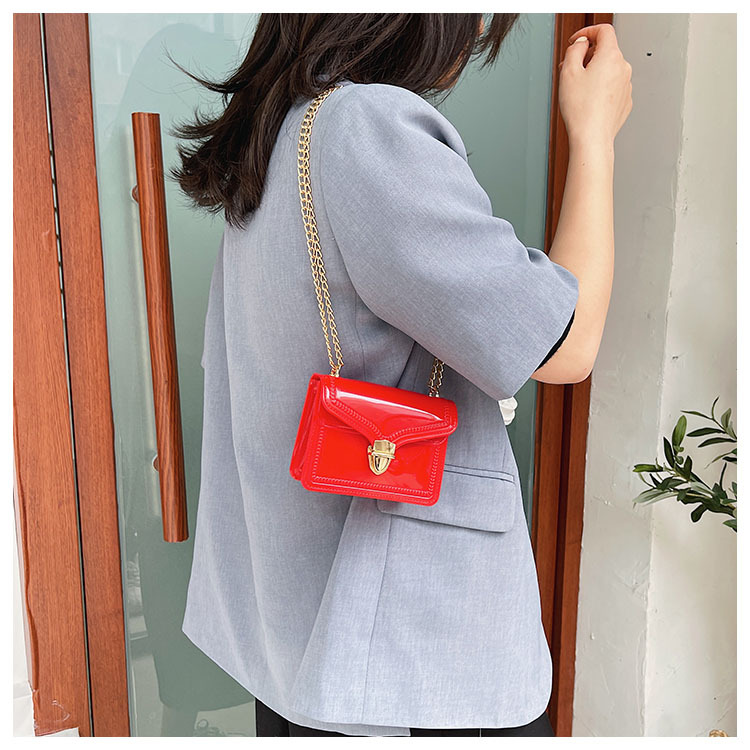 2021夏季新款PVC果冻包mini时尚花边小方包化妆包单肩斜挎ins女包详情24