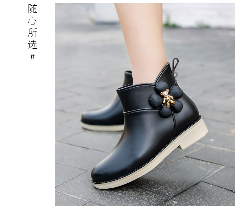 春秋日系时尚雨鞋女短筒雨靴水鞋低帮水靴防滑洗车买菜厨房鞋胶鞋详情6