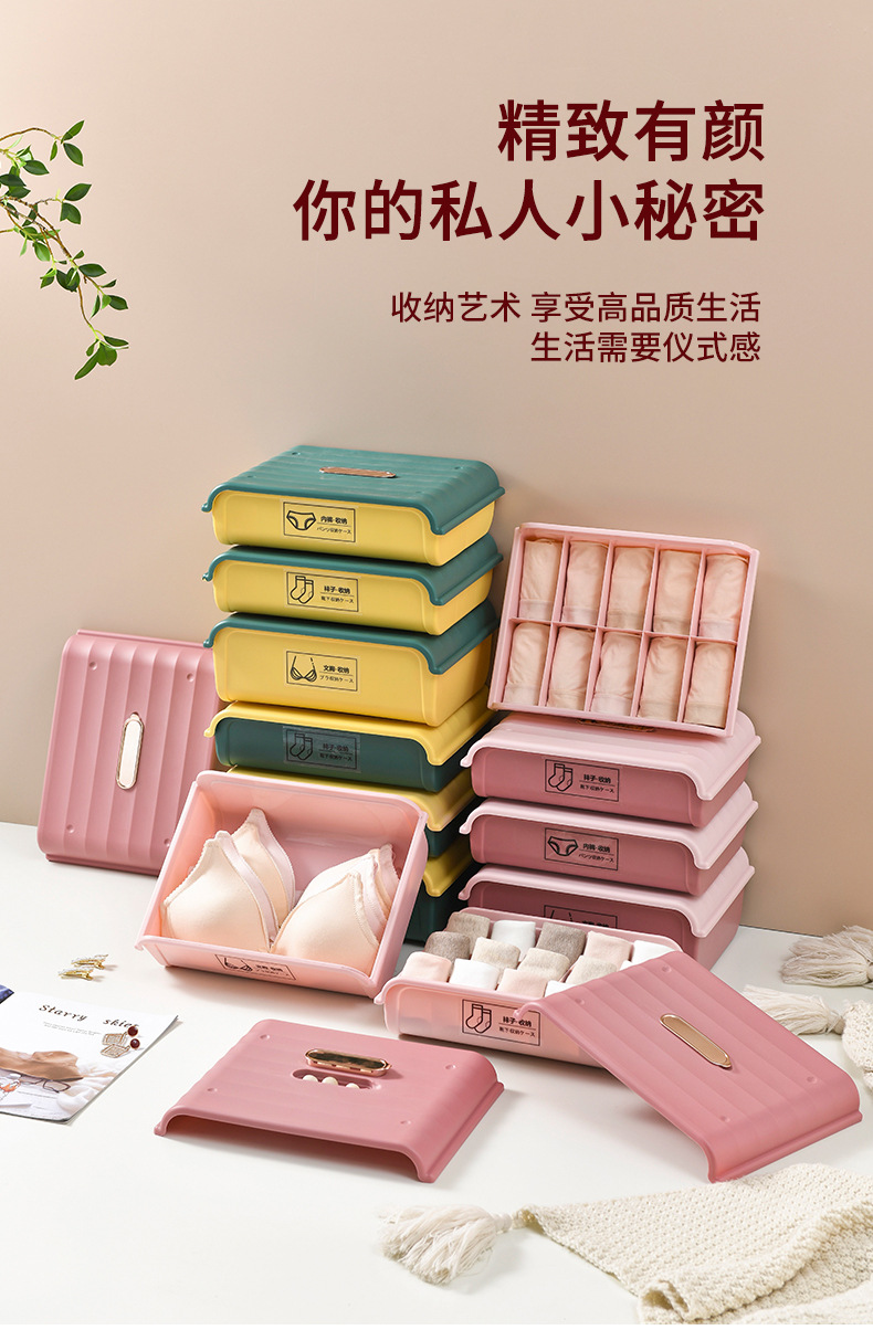 High-quality storage bra box, storage box, drawer-style storage box, dormitory household storage wardrobe, storage wonder pic 11