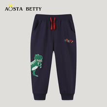 欧美风格儿童卫衣裤子秋季新款男童运动裤中小童挖掘机刺绣款长裤详情23