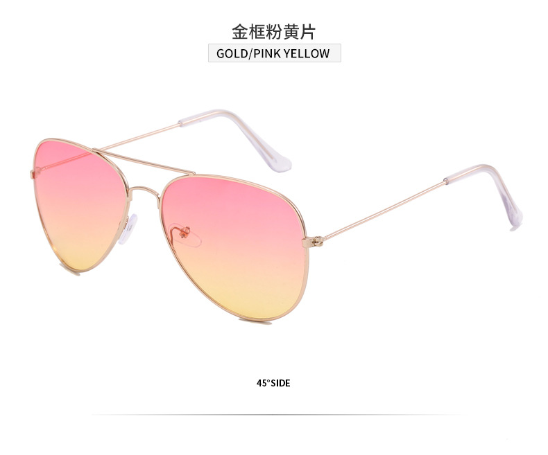 工厂批发男款时尚金属框太阳镜多色商务风飞行员蛤蟆通用款墨镜详情15