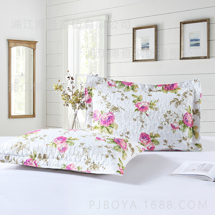 Pujiang Boya Home Textile Printed Fresh Korean Country Style Soft and skin-friendly homestay sewing Quilt Three-piece set pic 15