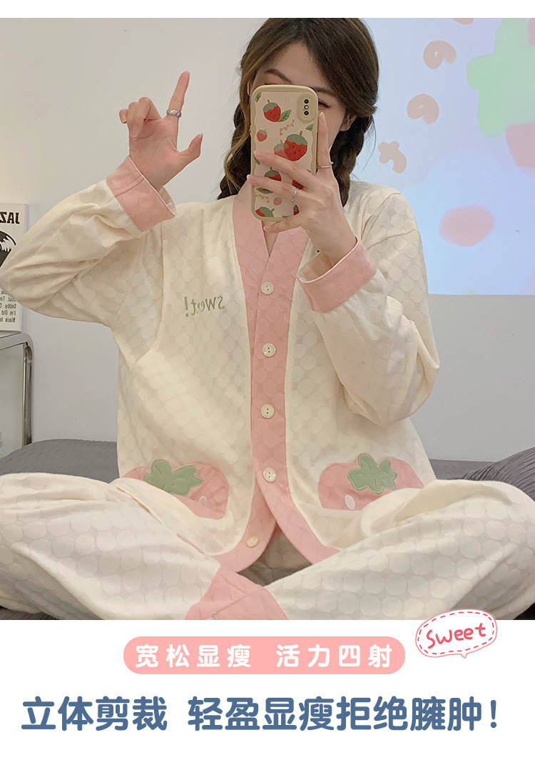 月子服春秋纯棉产后孕妇睡衣夏季薄款89月份10产妇哺乳衣喂奶套11详情17