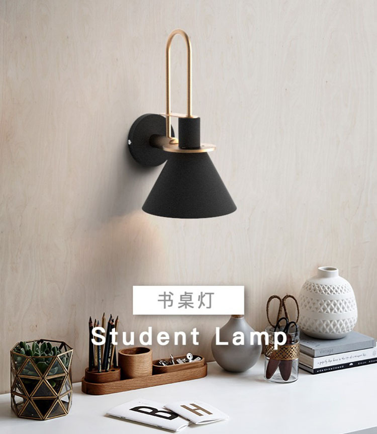 Nordic bedside lamp, wall lamp, bedroom, simple and creative, living room, internet-famous light luxury wall lamp, led mirror light, bathroom pic 5