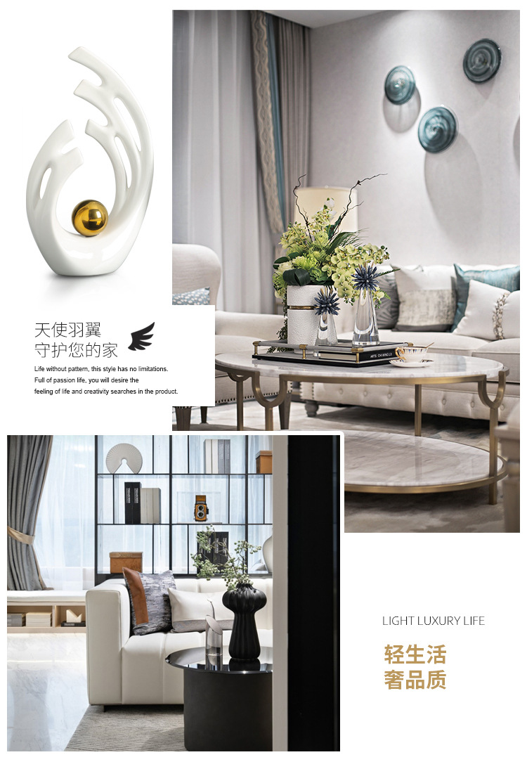 Cross-border simple ceramic ornaments, creative handicrafts, wine cabinets, TV cabinets, decorative items, home ornaments, porcelain souvenirs pic 2