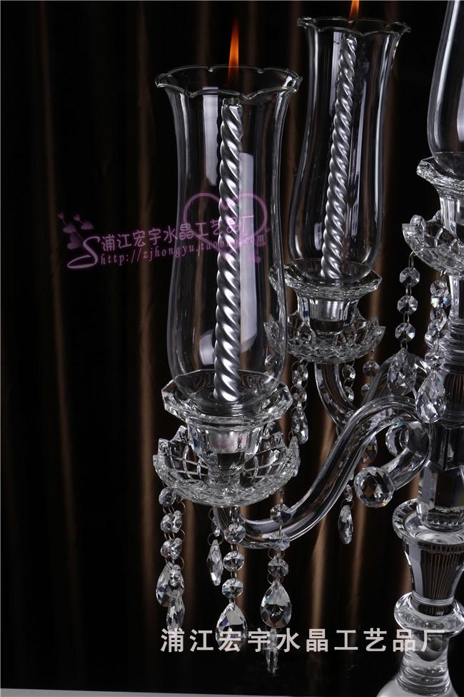现货批发欧式五头水晶烛台婚庆道具蜡烛台摆件样板房家居酒店软装详情26