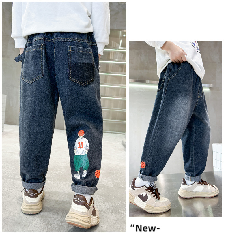 儿童装男童秋装裤子2023新款中大童春秋款男孩秋季牛仔裤帅气集合详情11