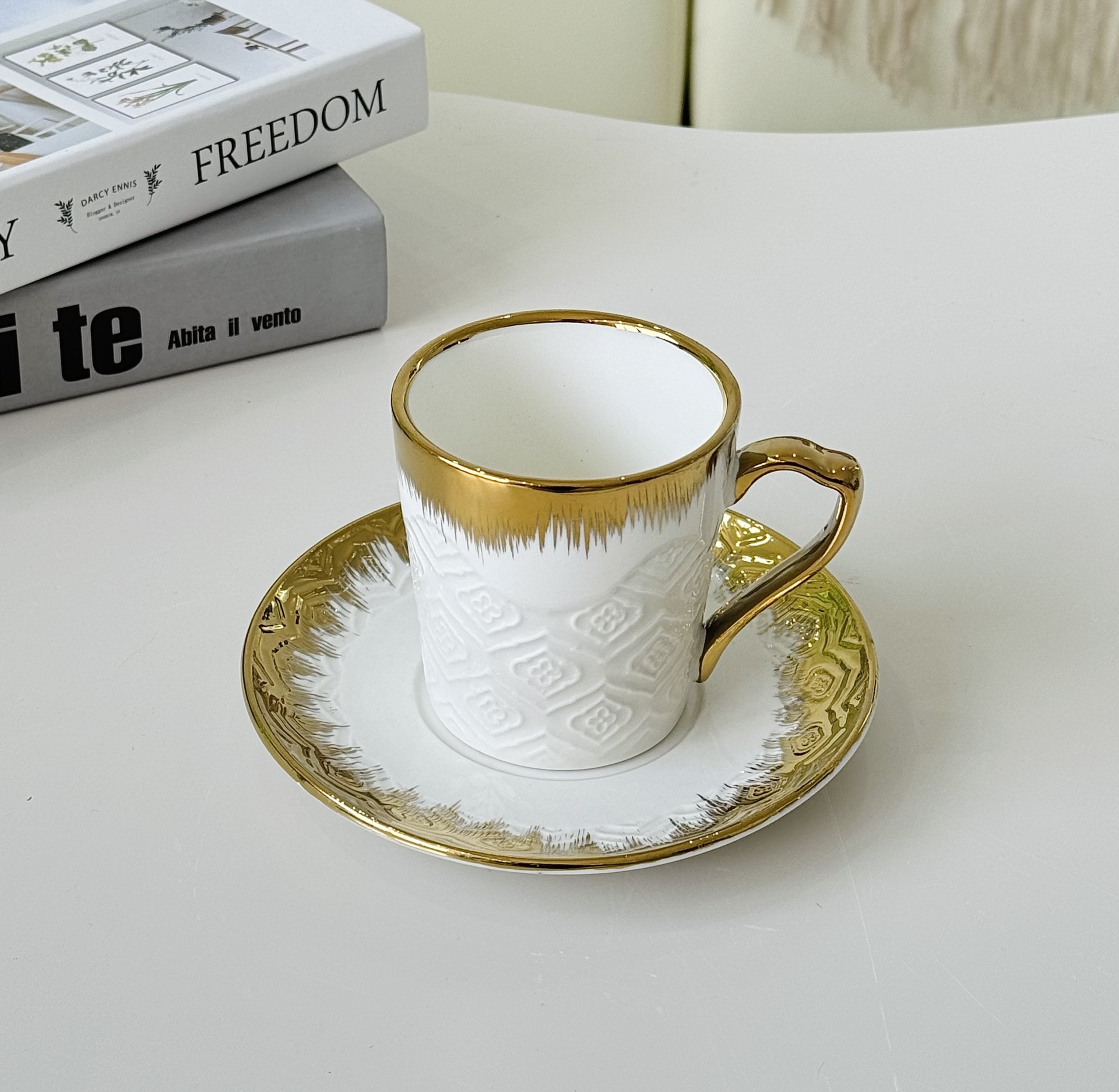 Coffee cup, golden ceramic tea cup, light luxury home black gold British afternoon tea set, high appearance level, exquisite cup and saucer set pic 21