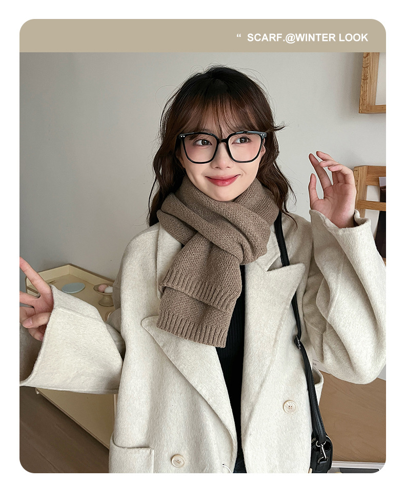 Mars Green Thickened Warm Scarf for Women 2024 New Style faux Cashmere Scarf, Korean style, versatile and warm 2024 New style pic 14