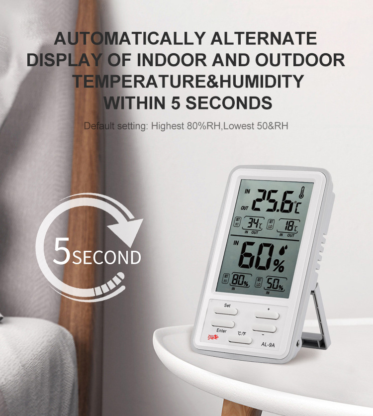 New type of temperature and humidity meter, indoor and outdoor high and low temperature alarm electronic thermometer, pharmacy cold storage temperature and humidity alarm pic 7