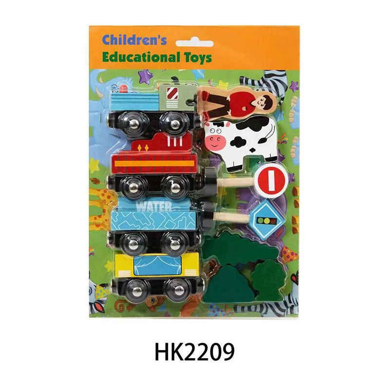 儿童益智科教实木磁性火车 木制交通标志牌马路标识牌仿真汽车详情19