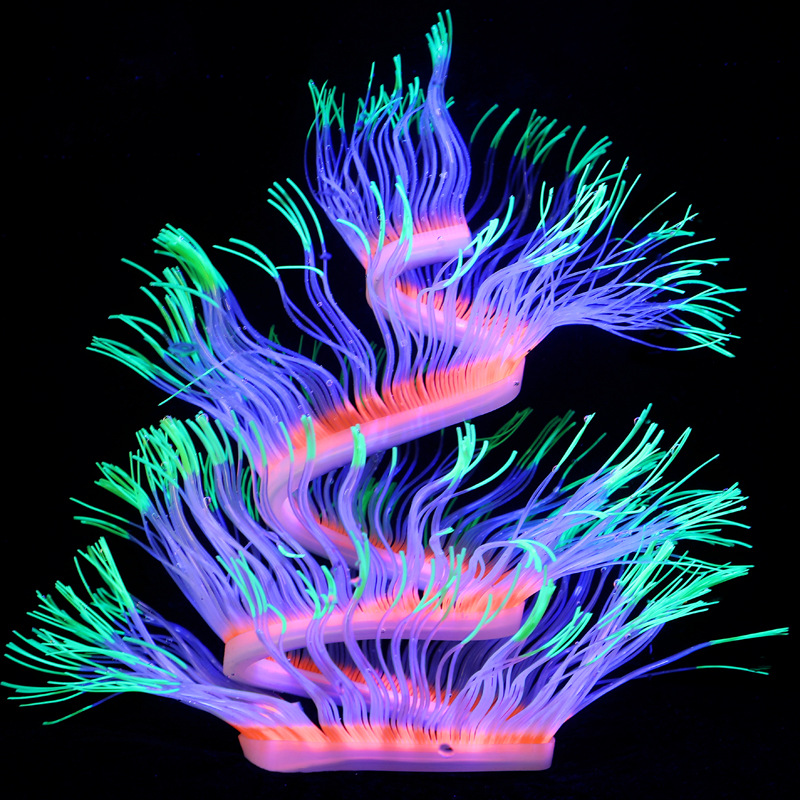 Aquarium fish tank landscape decoration silicone artificial plant soft coral landscape sea anemone 100cm long pic 19