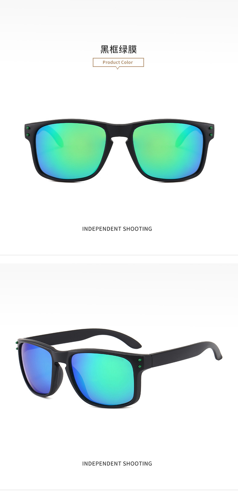 European and American fashion polarized 9102 type sunglasses for both men and women, rivet decoration, essential for outdoor sports and cycling, colorful coated sunglasses, UV-resistant glasses pic 13