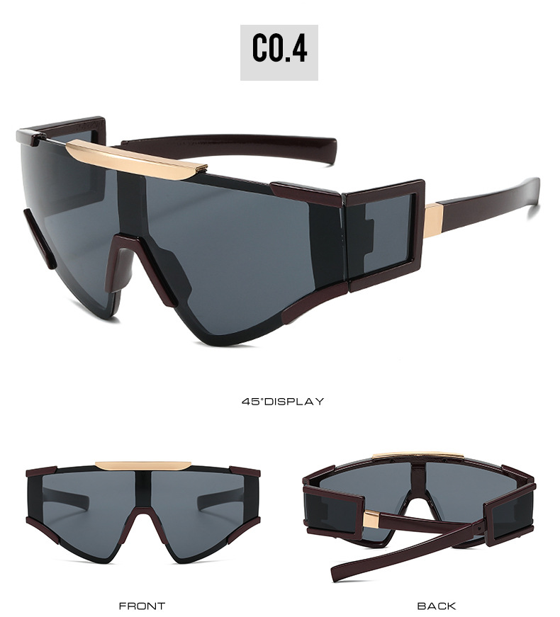 2023新品巴尔家个性骑行运动太阳镜  跨境一体多镜片三角时尚墨镜详情10