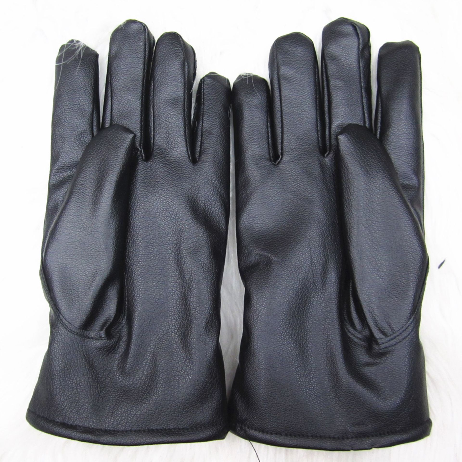 Cross-border PU gloves, adult sheepskin texture with fleece, winter windproof three-dimensional outdoor cycling warm leather gloves pic 13