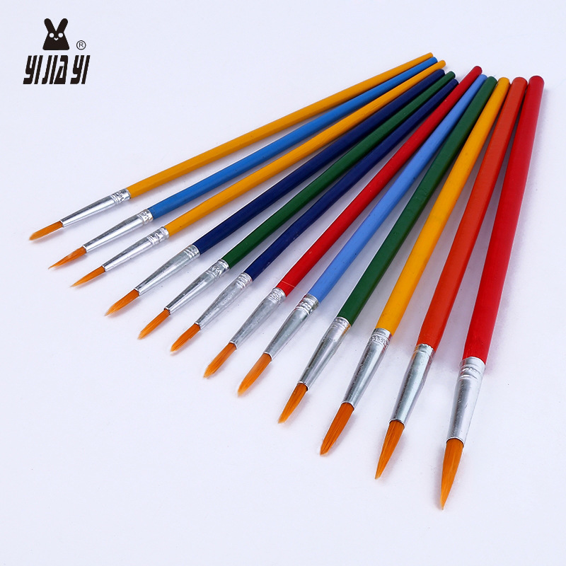 12 bamboo handle nylon bristle colored oil paint pointed brushes are selling well in wholesale trade from the manufacturer pic 6