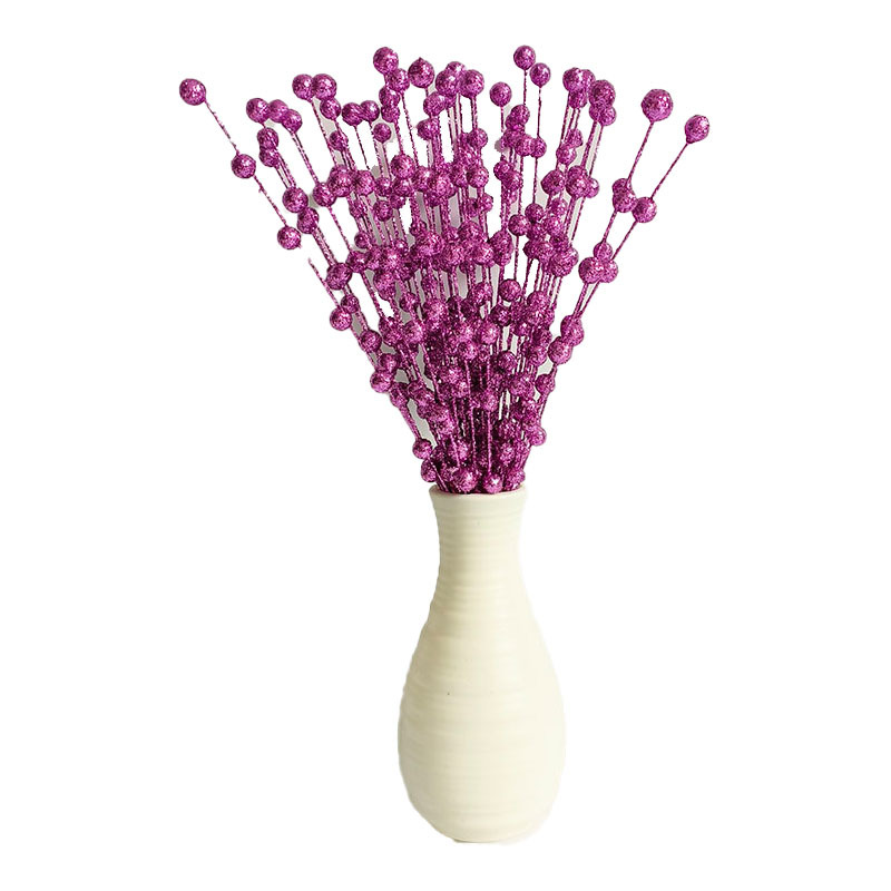 圣诞装饰仿真金粉浆果开心果金粉球把束假花酒店婚庆装饰红果跨境详情17