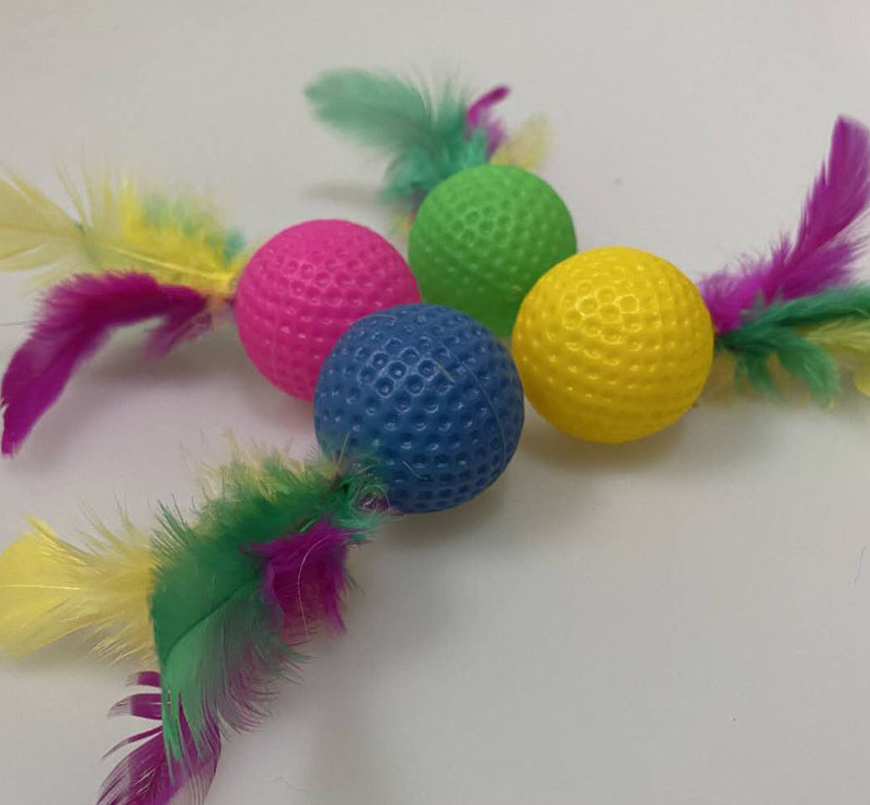 Colorful golf badminton balls, 3.8cm cat-teasing balls, cat sounding toys, pet supplies pic 2