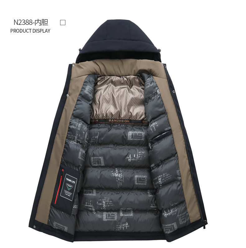 冬季外套男士加厚棉袄保暖商务休闲羽绒棉衣中长款棉服冬装爸爸装详情13