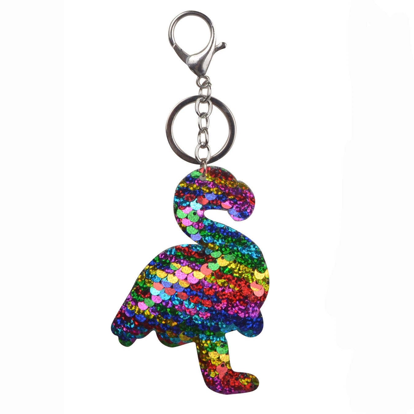 双面亮片包包独角兽海豚火烈鸟钥匙扣动物美人鱼礼品挂件跨境爆款详情24