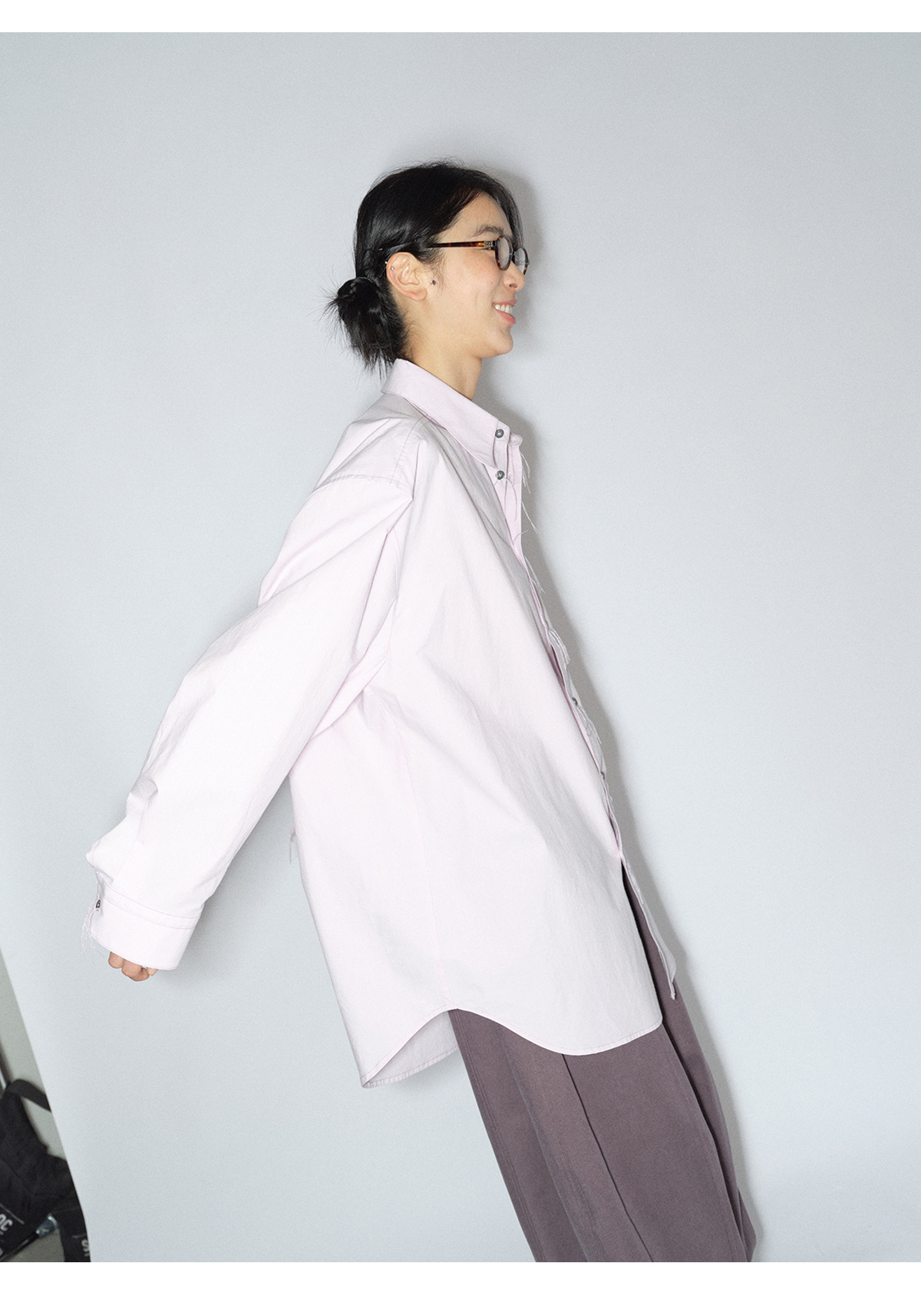 [识时]新品盐缩匹马棉宽松休闲百搭翻领长袖纯色衬衫上衣女V8465详情17