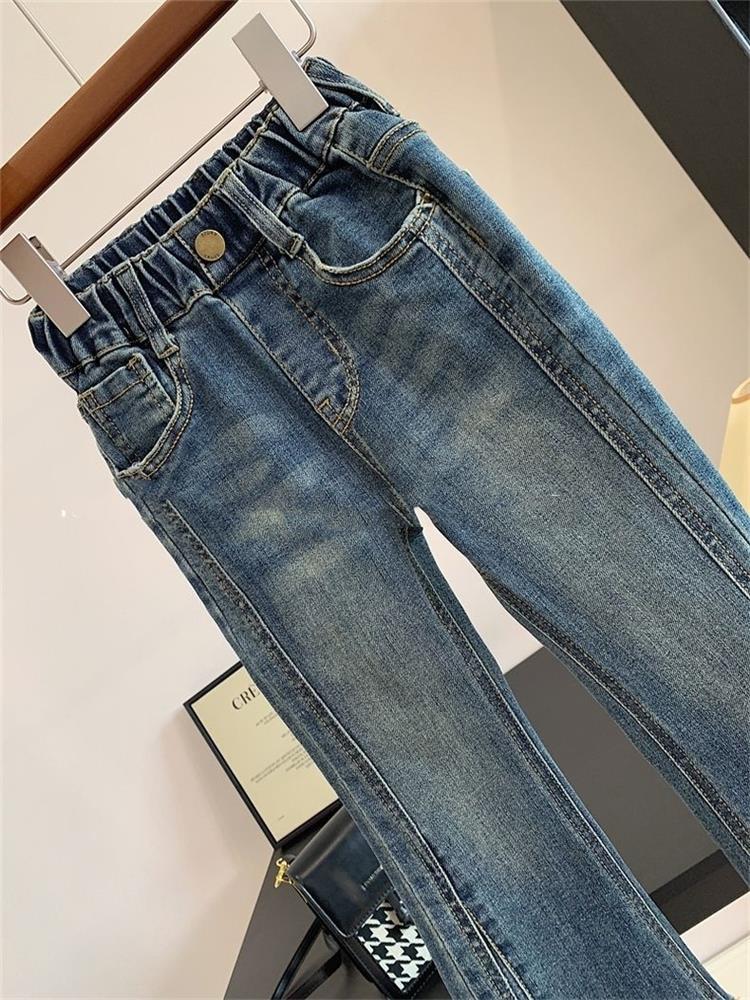 女童春装牛仔裤2024新款女大童春秋款复古时尚洋气学生百搭喇叭裤详情8