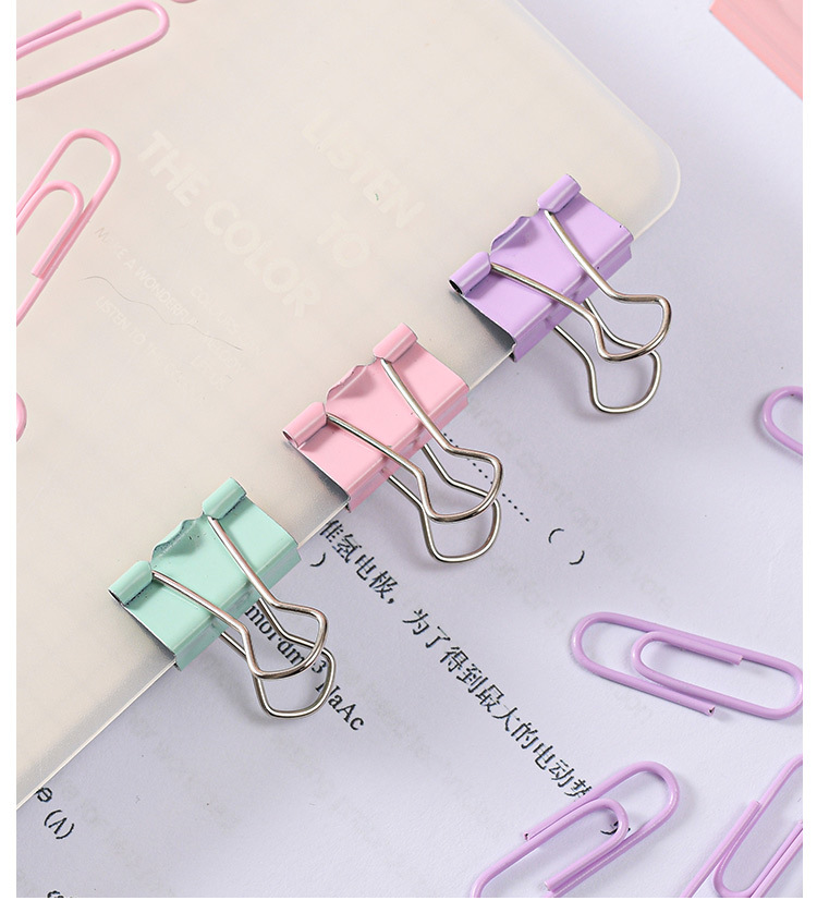 Office paperclip, ticket holder, long-tail clip, binding box set, student planner, stationery, iron clip, swallowtail clip pic 13