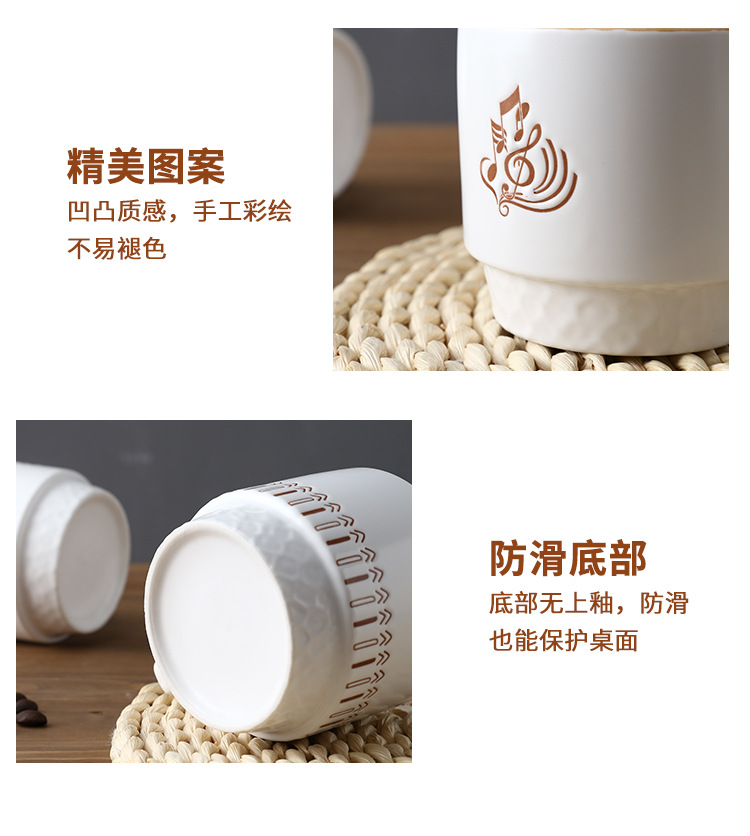 Simple ceramic cups, office mugs, breakfast coffee cups, milk cups, afternoon tea cups set, can be affixed with logos pic 22