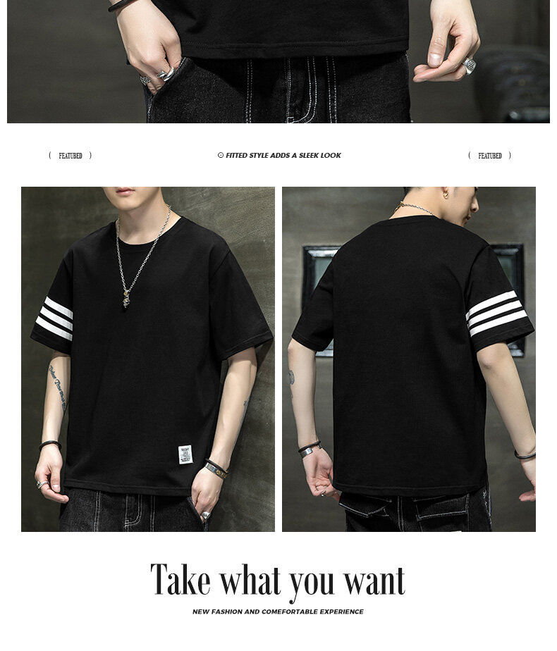 短袖t恤男士夏季潮流休闲半袖体恤打底衫内搭印花潮牌男装上衣服详情31