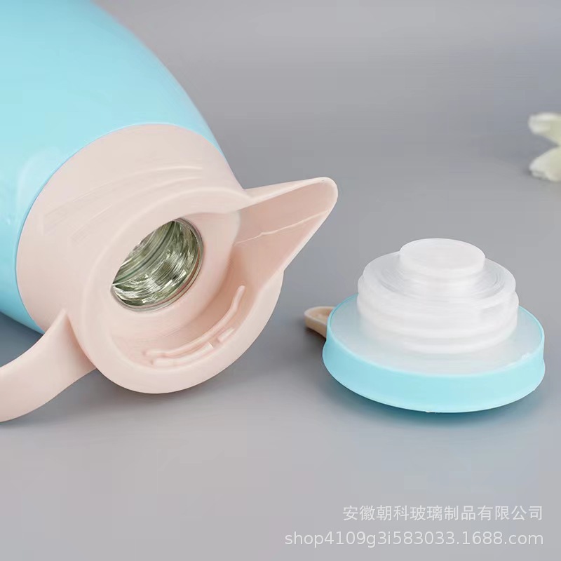 New European-style large-capacity vacuum glass inner liner insulated kettle, thermos flask, activity gift kettle, 1 liter, printed logo pic 11